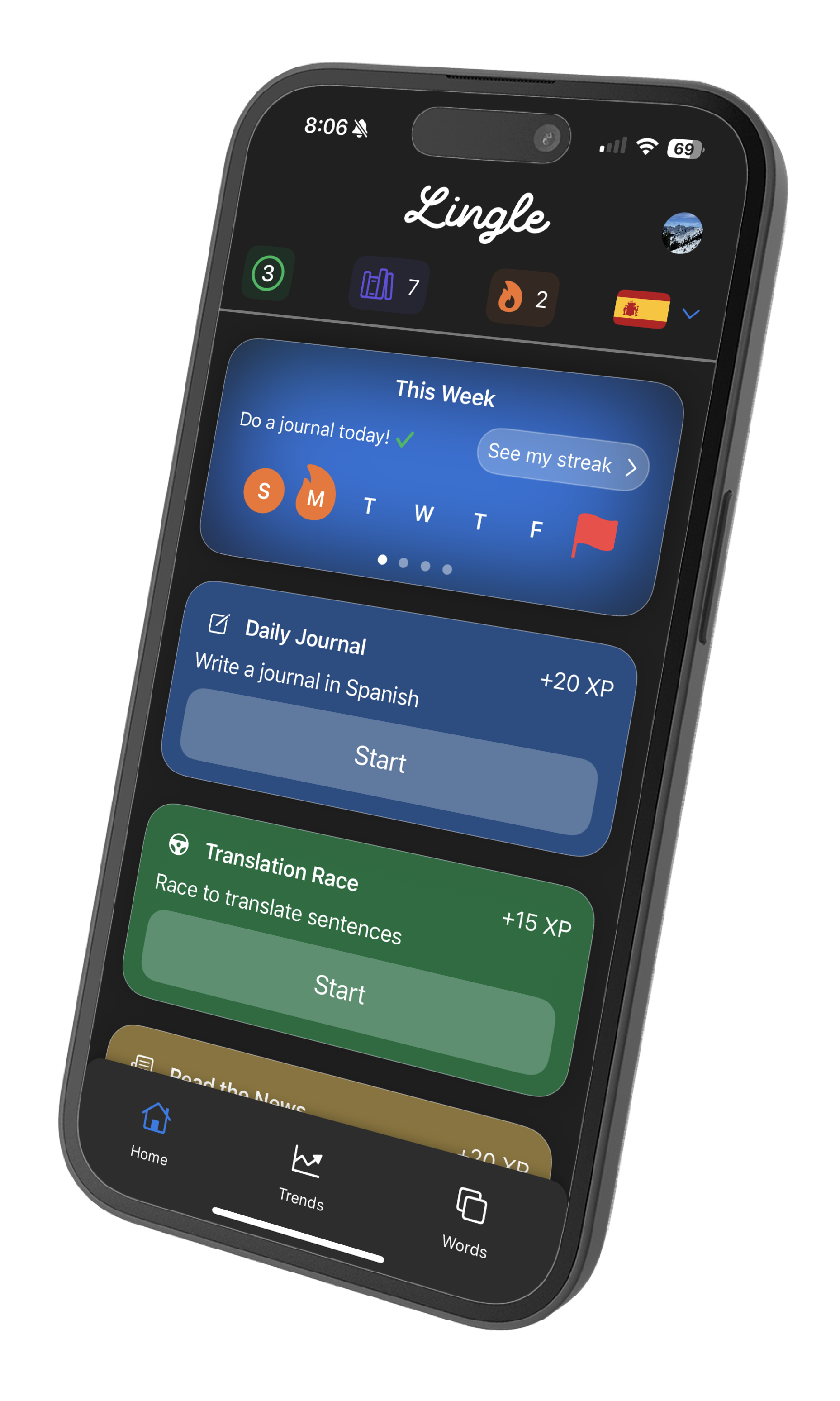 Lingle app interface shown on desktop and mobile devices